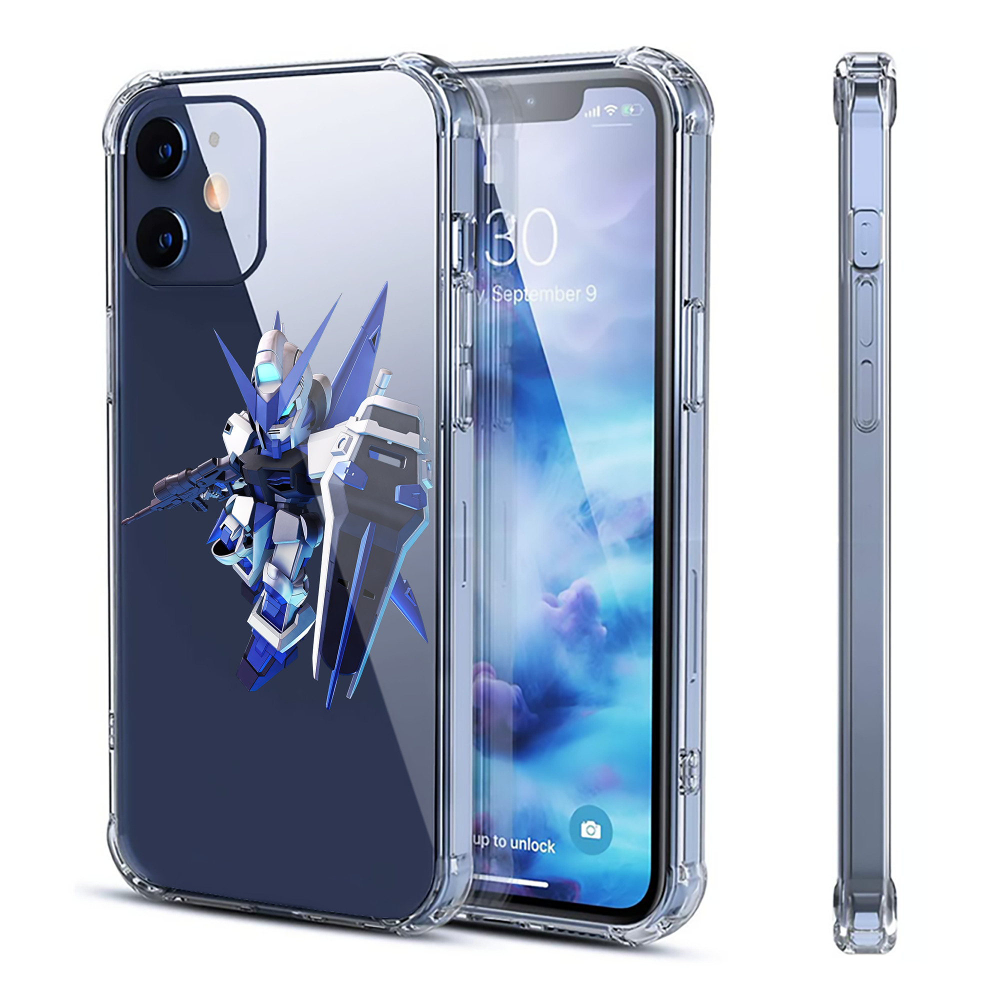 （画像用） 機動戦士ガンダム Mobile Suit Gundam 【iPhone 12シリーズ対応】透明スマホケース（クリアソフトケース）